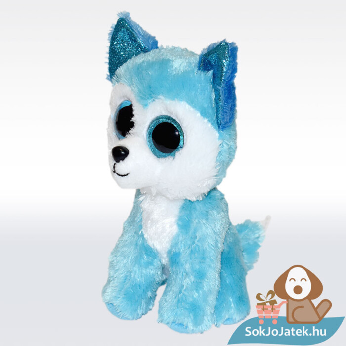 TY Beanie Boos - Prince, kék színű plüss husky, balról