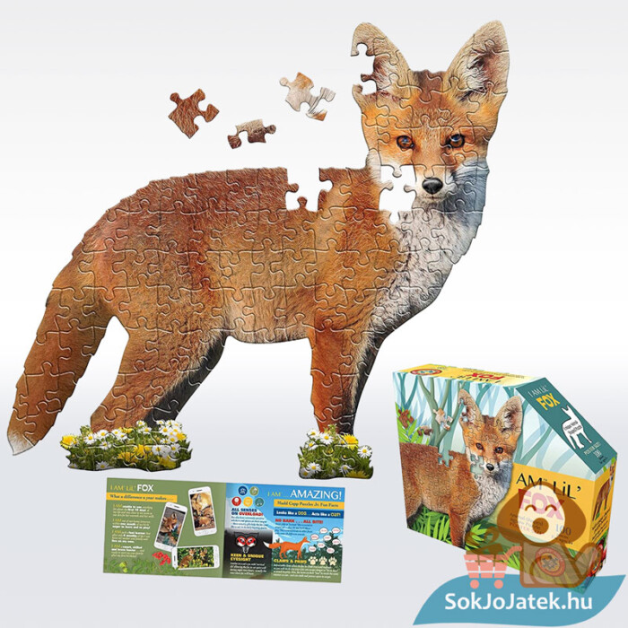 Wow poszter méretű forma puzzle - Róka, 100 db, a doboz és tartalma