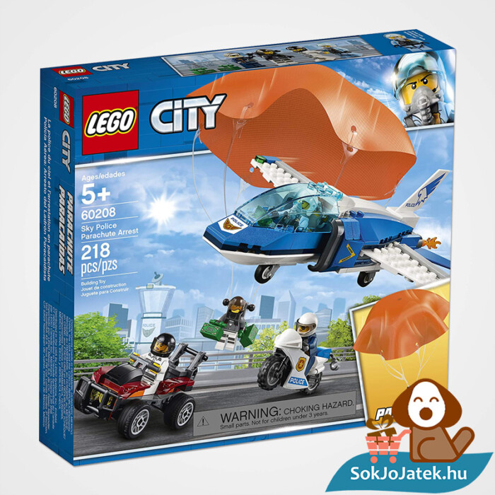 Lego City 60208 - Rendőrségi ejtőernyős letartóztatás doboz