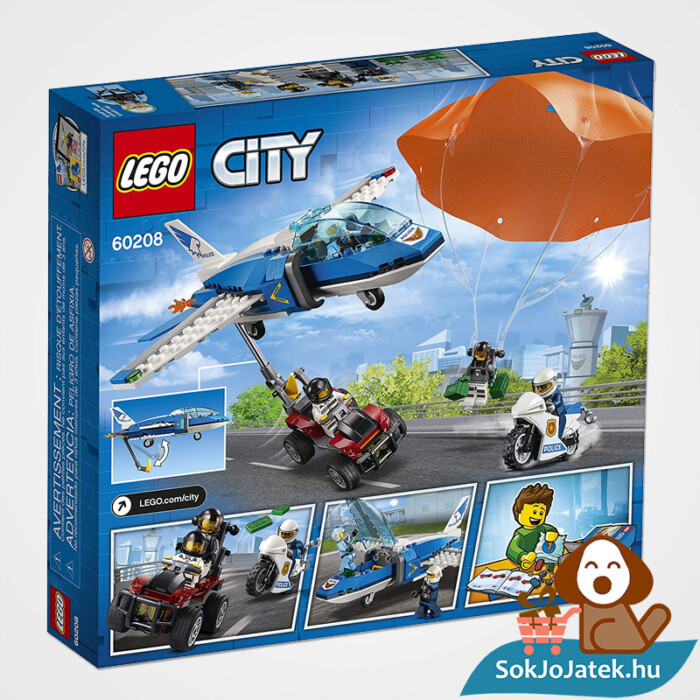 Lego City 60208 - Rendőrségi ejtőernyős letartóztatás doboz hátulról