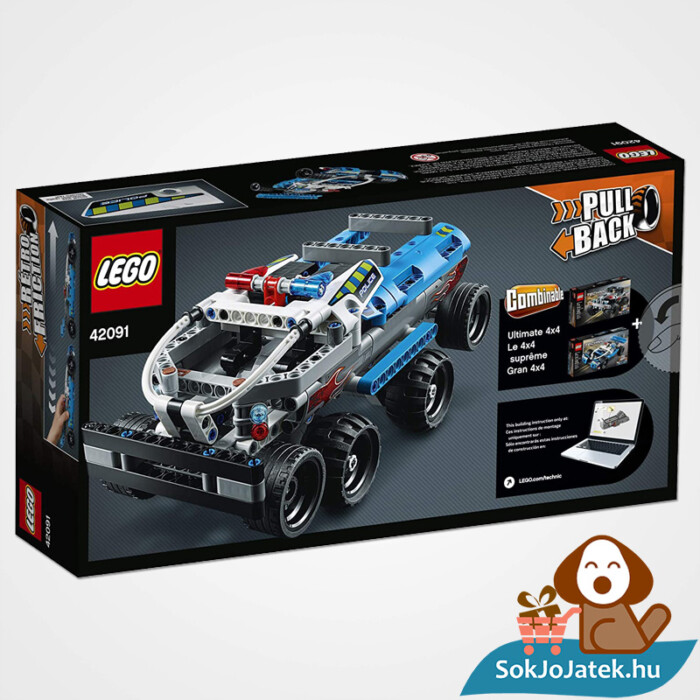 Lego Technic 42091 - Lendkerekes rendőrségi üldözés doboza hátulról