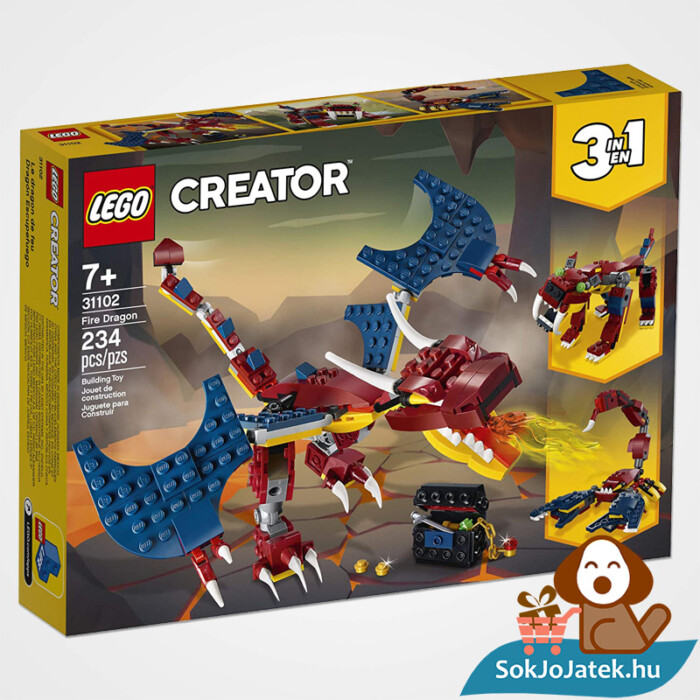 Lego Creator 31102 3in1 Tűzsárkány doboza előről