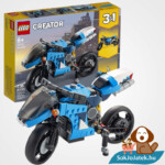 Lego Creators 31114 Szupermotor doboza és összeépített legója