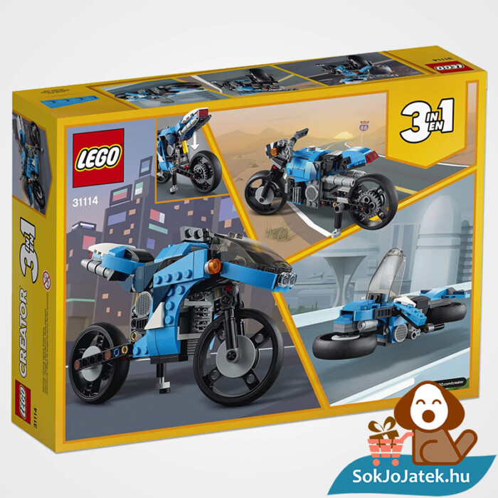 Lego Creators 31114 Szupermotor doboza hátulról