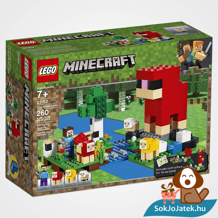 260 darabos Lego Minecraft: gyapjúfarm doboza előről