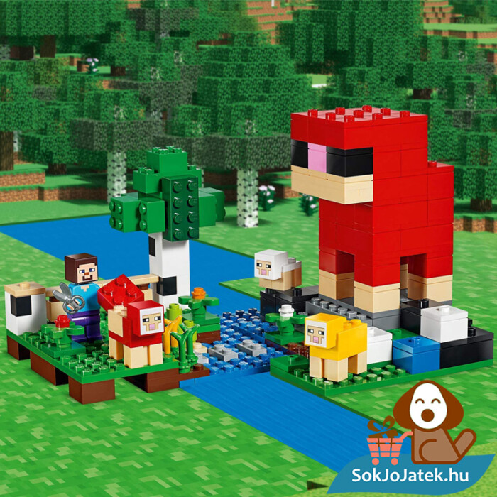 260 darabos Lego Minecraft: gyapjúfarm részlete