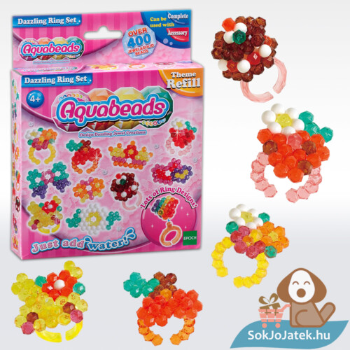 400 darabos Aquabeads kiegészítő: Káprázatos gyűrű gyöngy szett