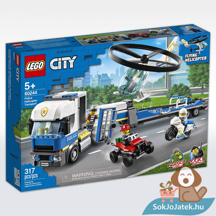Lego City 60244: Rendőrségi helikopteres szállítás dobozának eleje