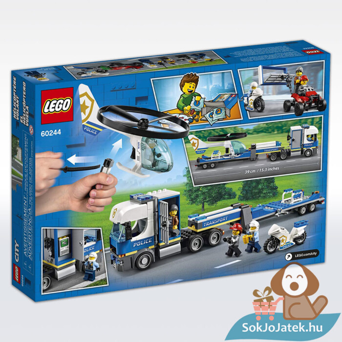 Lego City 60244: Rendőrségi helikopteres szállítás dobozának hátulja