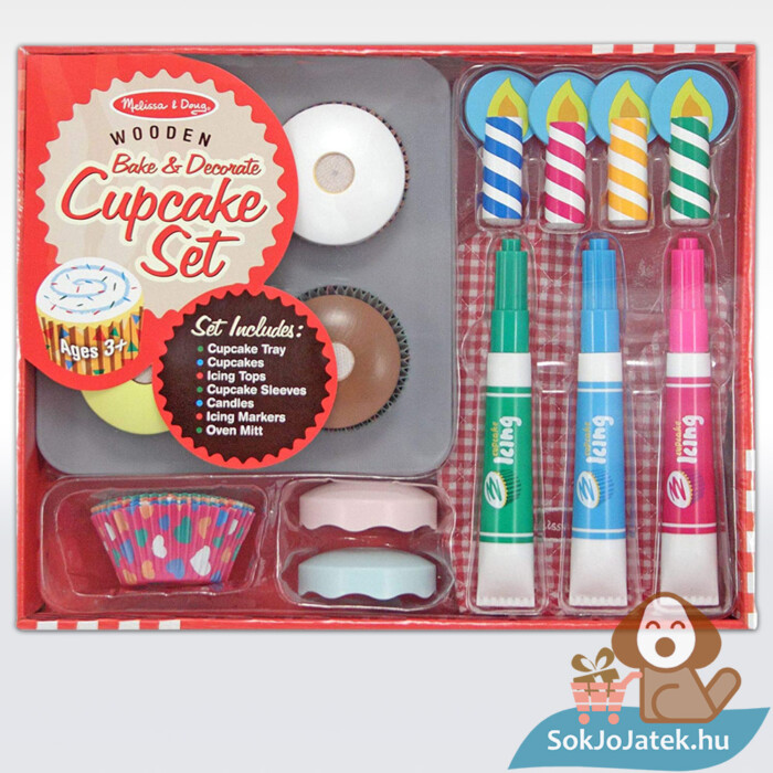 Melissa & Doug Sütés-főzés, Cupcake játék szett doboza