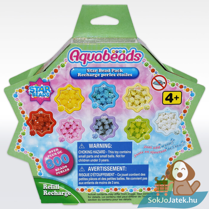 800 darabos Aquabeads kiegészítő: csillag gyöngy szett doboza előről