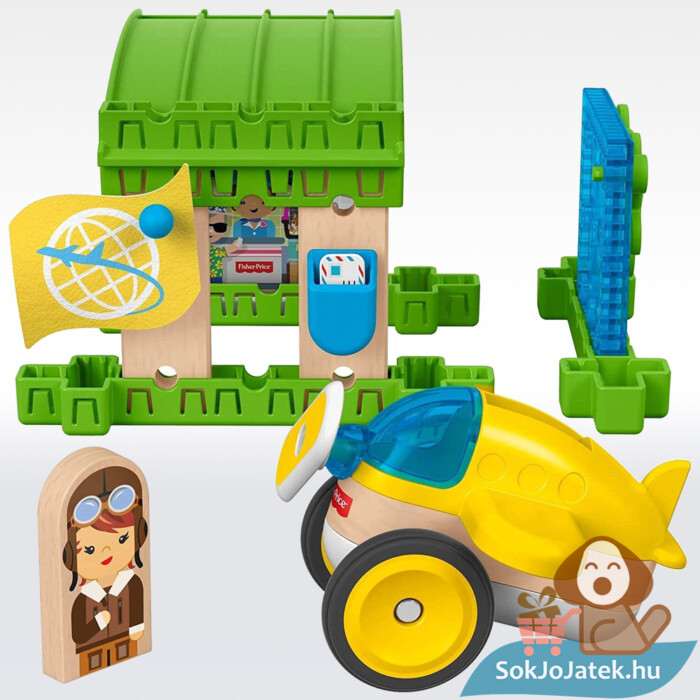 Fisher-Price Wonder Makers repülőgép hangár fajáték játék előről