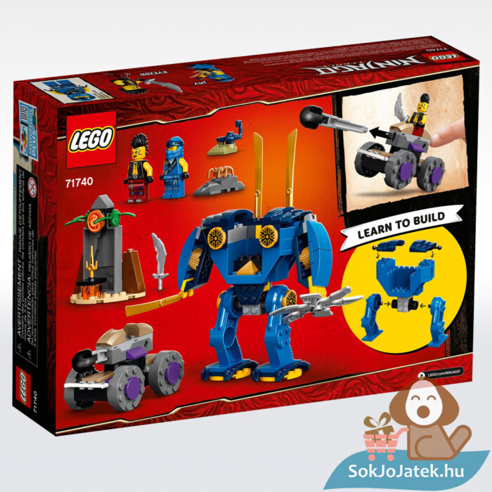 Jay elektrorobot doboza hátulról - Lego Ninjago 71740