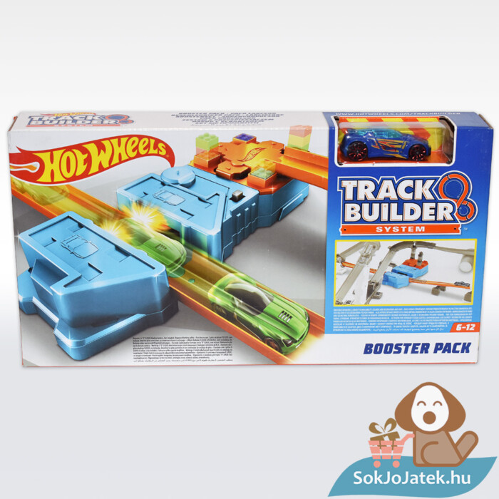 Hot Wheels track builder gyorsító kiegészítő pályaelem doboza előről - Mattel