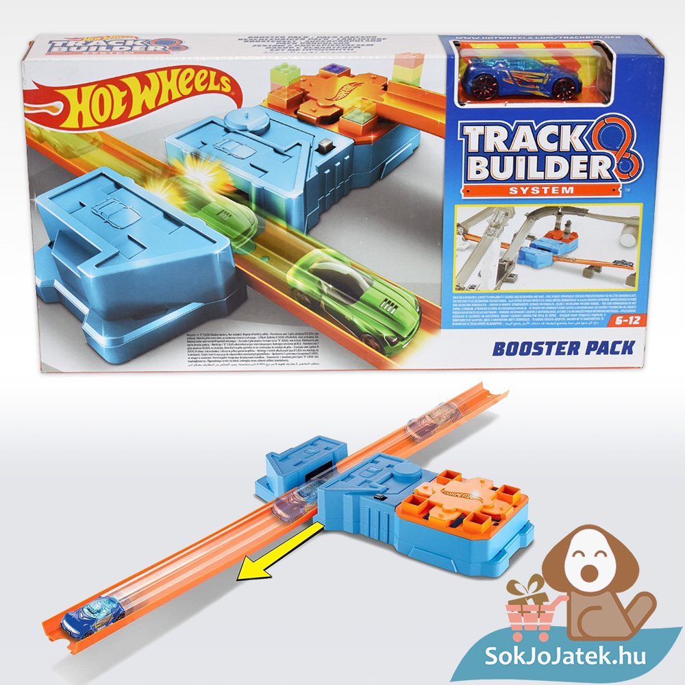 Hot Wheels track builder gyorsító kiegészítő pályaelem doboza előről - Mattel