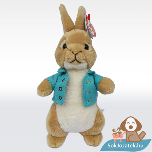 Ty Beanie Babies - Nyúl Péter: 15 cm-es füles plüss nyuszi előről