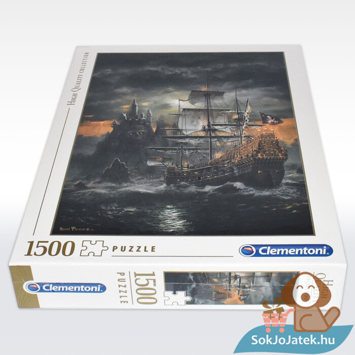 A kalózhajó puzzle (The Private Ship) doboza fektetve - 1500 db - Clementoni 31682