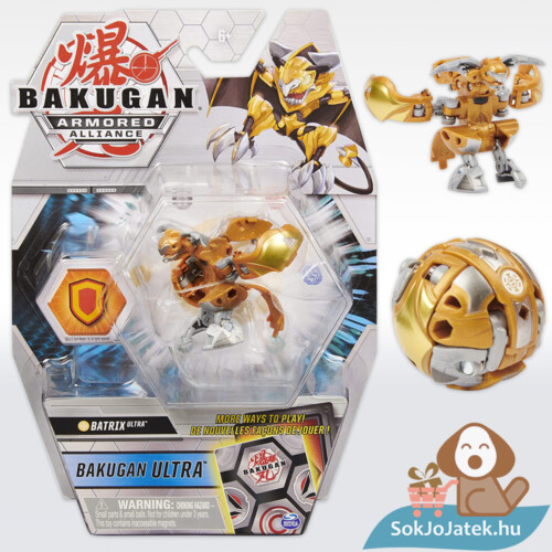 Bakugan S2 Aurelus Batrix Ultra figura (arany-szürke) - Páncélozott szövetség (20124620)