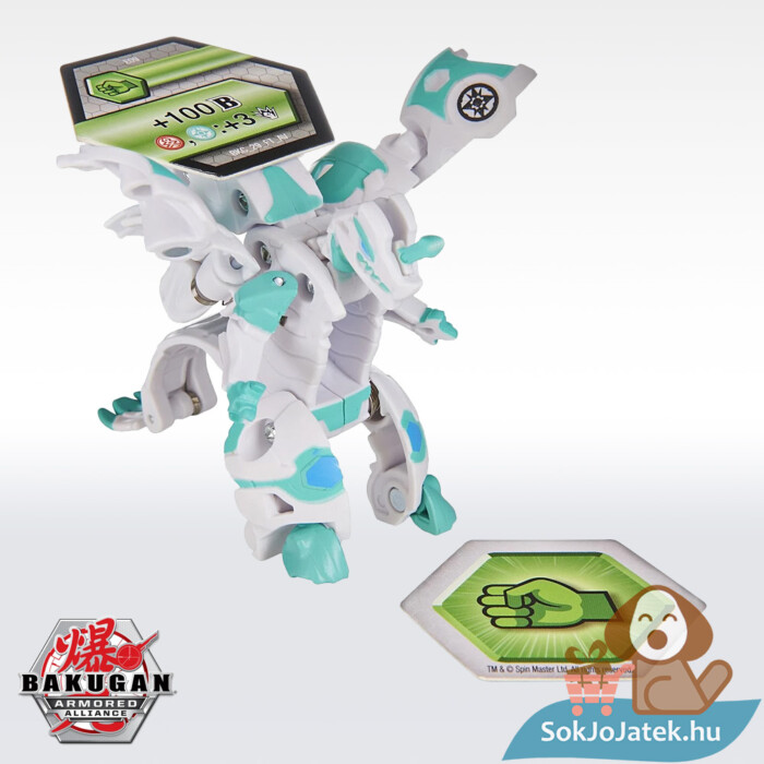 Bakugan S2 Haos Draganoid Ultra türkíz-fehér figura - Páncélozott szövetség (20124294)