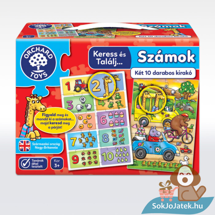 Orchard Toys: Keress és találj számok oktatójáték puzzle - 2 x 10 darabos kirakós játék