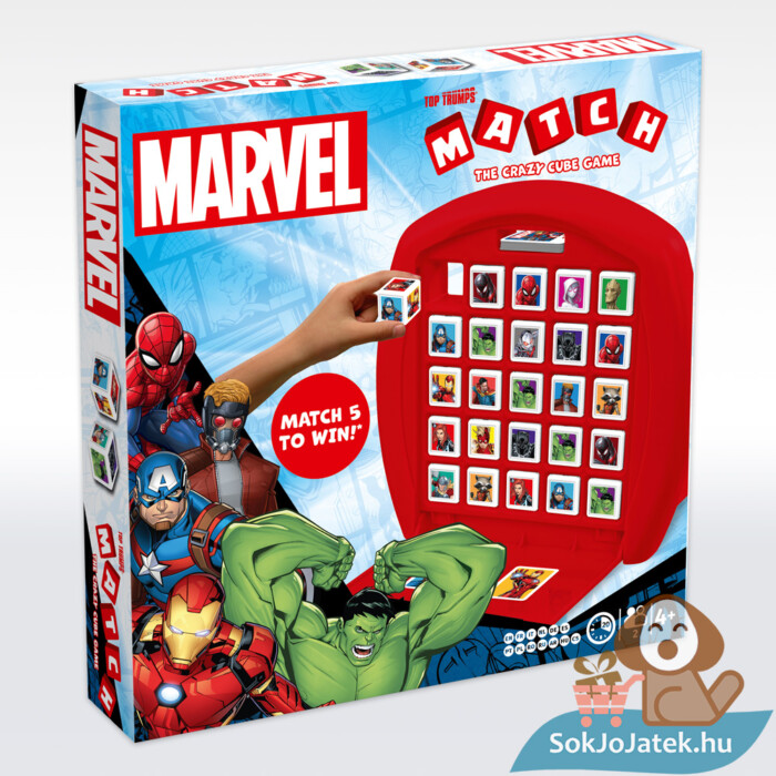 Marvel szuperhősök match logikai társasjáték doboza (The Crazy Cube Game)