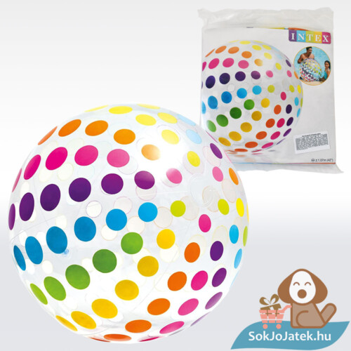 Óriás felfújható pöttyös strandlabda, 107 cm - Intex 59065