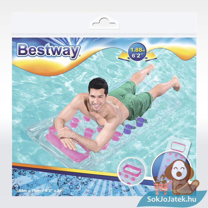 Átlátszó felfújható strandmatrac csomagolása - Bestway 43040