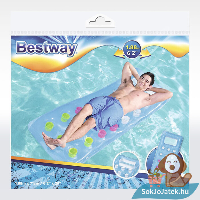 Kék felfújható strandmatrac csomagolása - Bestway 43040