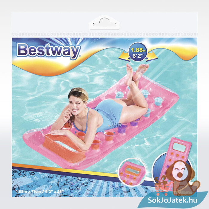 Rózsaszín felfújható strandmatrac csomagolása - Bestway 43040