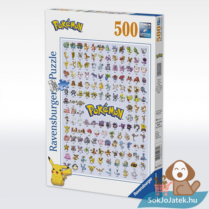 Az első 151 Pokemon puzzle doboza, 500 darabos - Ravensburger 14781