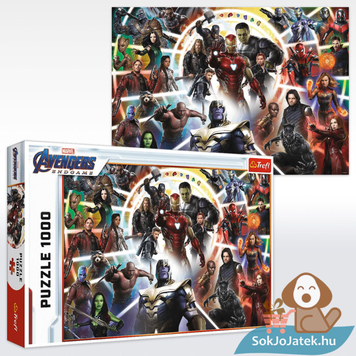 1000 darabos Marvel: Bosszúállók, Végjáték puzzle képe és doboza (Avengers - Endgame) - Trefl 10626