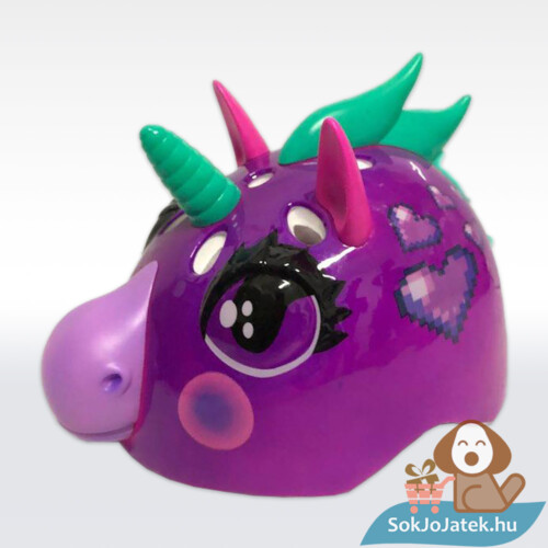 3D színváltós unikornis gyerek bukósisak, lila (50-52 cm.) - TuffNutz