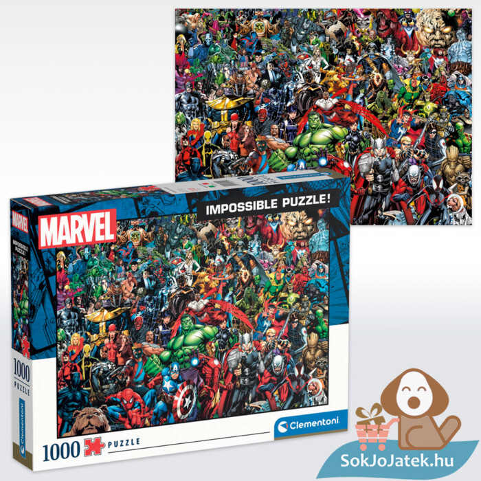 Marvel szuperhősök: A lehetetlen puzzle képe és doboza (1000 db) Clementoni Impossible Puzzle 39411