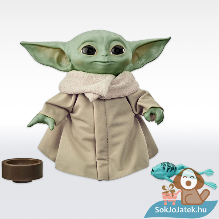 Star Wars Mandalorian: Baby Yoda beszélő plüss figura kibontva (19 cm) - Hasbro