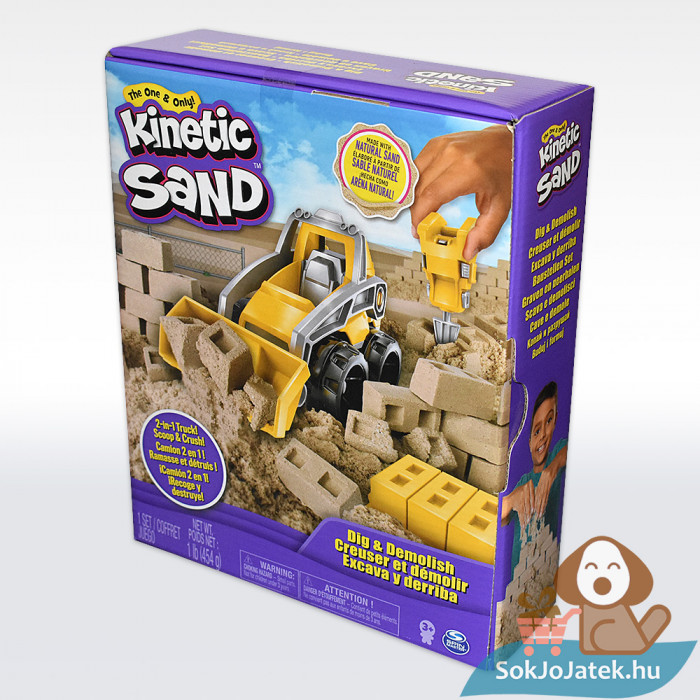 Kinetikus homok (2 az 1-ben) homlokrakodóval jobbról - Kinetic Sand dig and Demolish