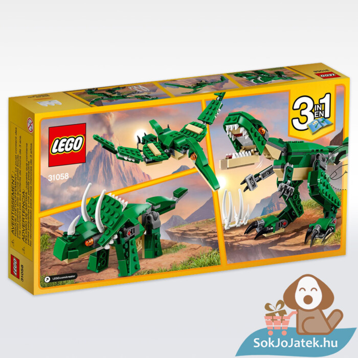 Lego Creator 3 az 1-ben: Hatalmas dinoszaurusz hátulról 31058