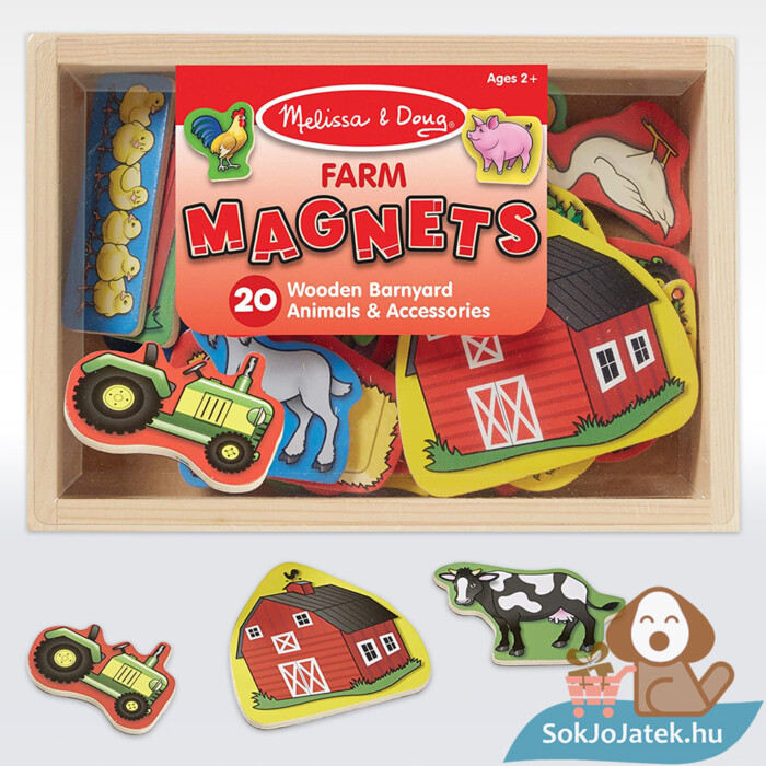 Mágneses farm szett: Fa készségfejlesztő játék - Melissa & Doug