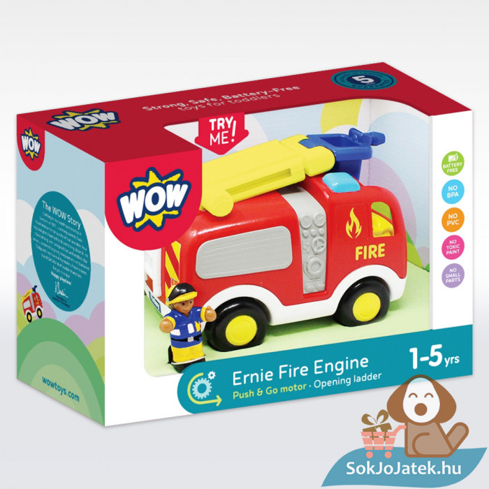 Ernie, a tűzoltóautó, lendkerekes játékautó - Wow Toys