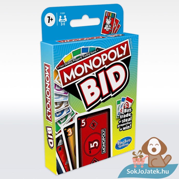 Monopoly Bid kártyajáték, oldalról - Hasbro