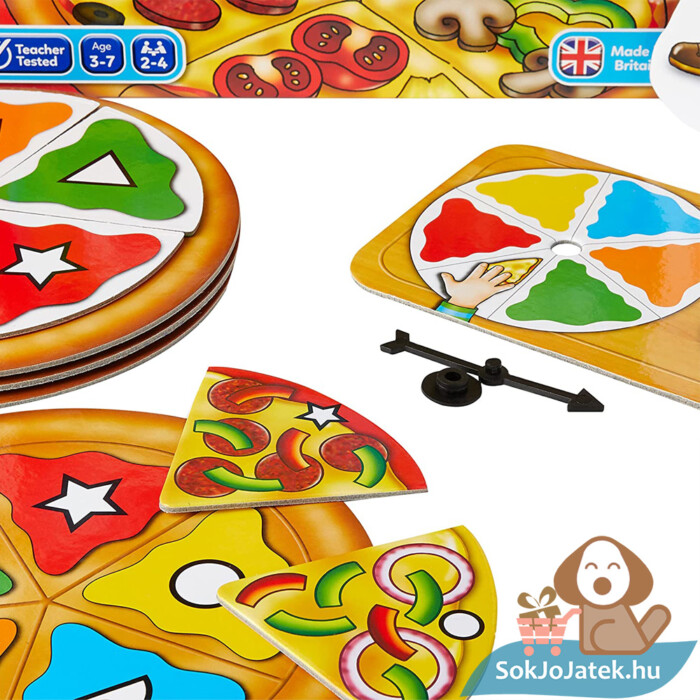 Pizza, Pizza! Szín és formapárosító fejlesztő társasjáték részlete - Orchard Toys