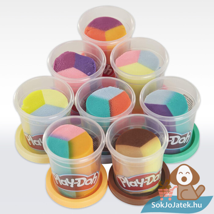 Play-Doh: Őrült frizurák hajszalon gyurma szett, 8 tégely gyurmával