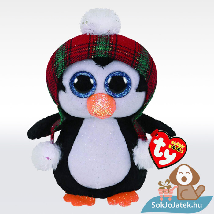 Ty Beanie Boos: Cheer, a téli sapkás plüss pingvin (15 cm)