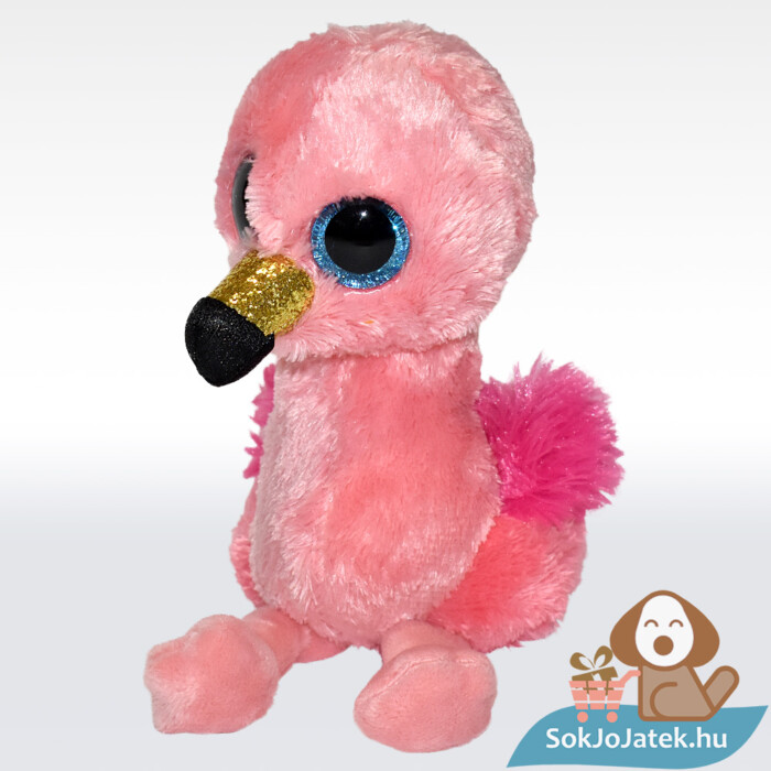 Ty Beanie Boos: Gilda, a rózsaszín plüss flamingó, jobbról (15 cm)