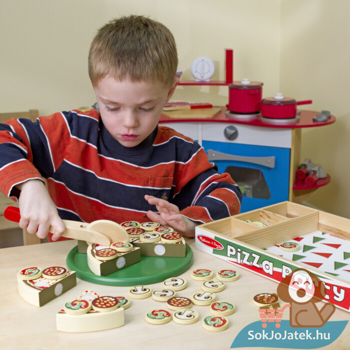 Sütés-főzés: Pizza party fa szerepjáték, fiúknak - Melissa & Doug