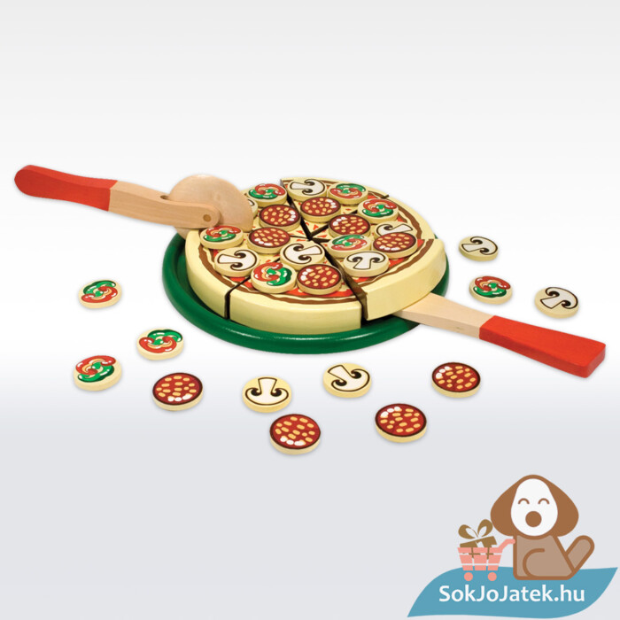 Sütés-főzés: Pizza party fa szerepjáték, játék közben - Melissa & Doug