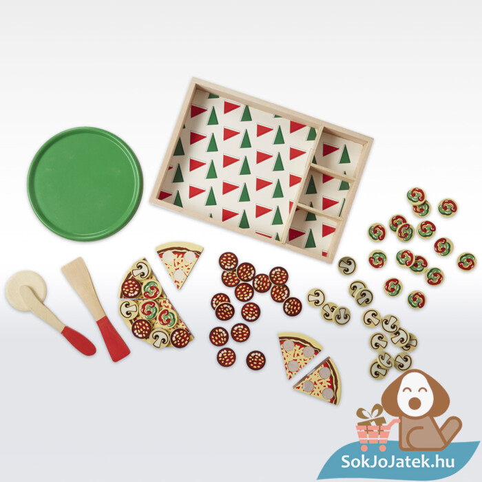 Sütés-főzés: Pizza party fa szerepjáték tartalma - Melissa & Doug