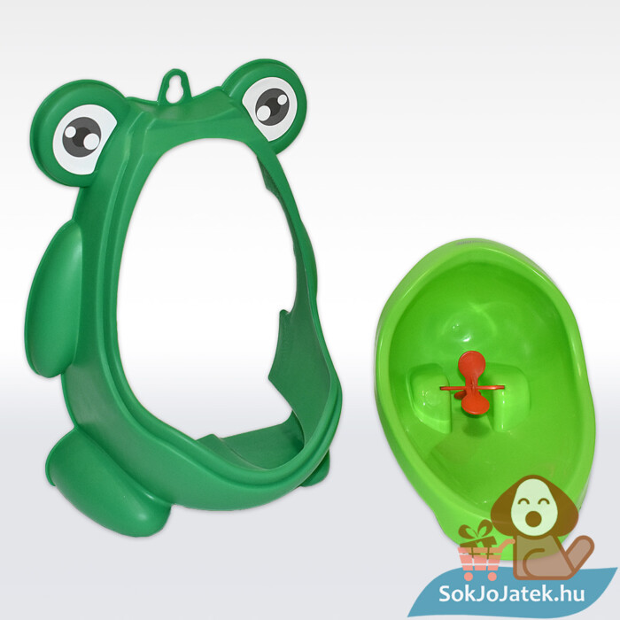 Happy Frog: Béka formájú kisfiú piszoár bili tartalma (zöld) - FreeON