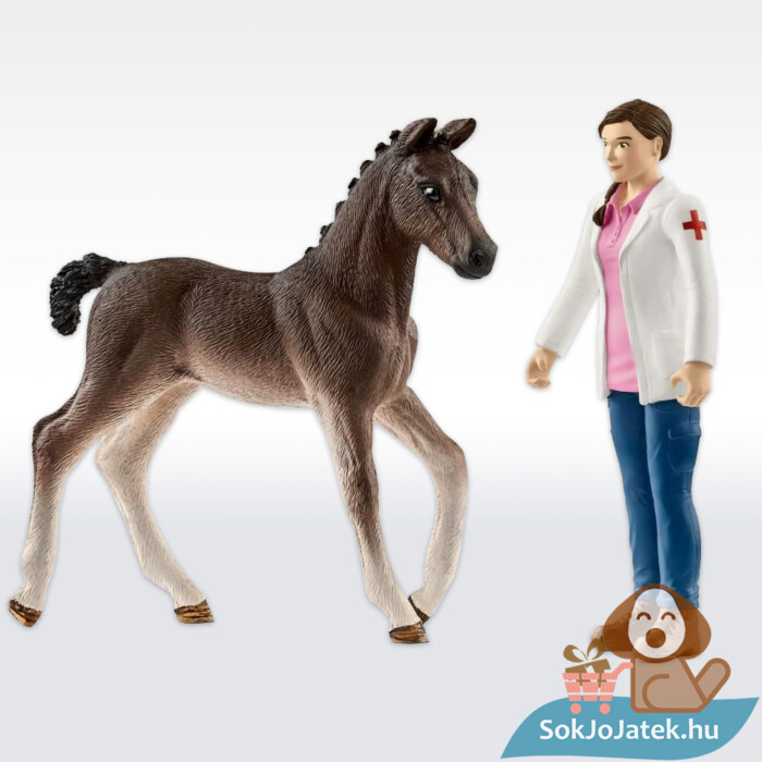 Szerepjáték: Mobil állatorvos, Hannoveri csikóval és orvossal (Schleich 42370)