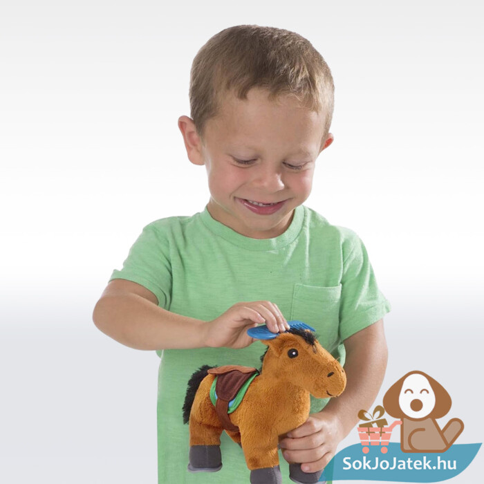 Szerepjáték: Lóápoló játék szett gyerekeknek, plüss lóval