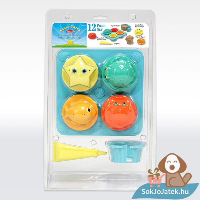 Muffin készítő homokozó játék szett csomagolása, 12 db-os (Melissa & Doug)